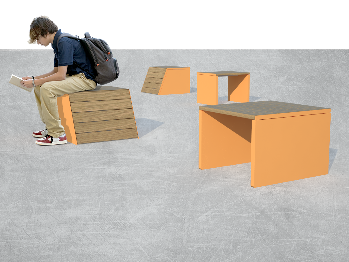 Parkové městské stoličky Fully, městský mobiliář a venkovní nábytek, průmyslový a produktový design ing. arch. Pavla Tylichová