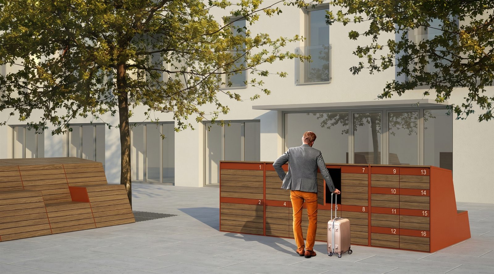 Úložný box a modulární sedací systém, městský mobiliář, průmyslový a produktový design, ing. arch. Pavla Tylichová