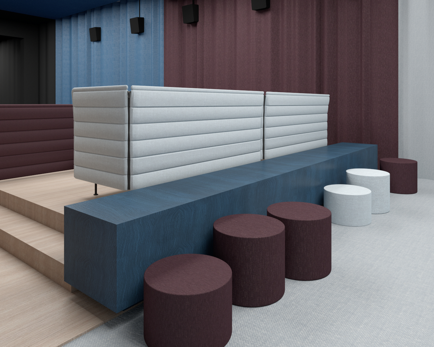 Návrh interiéru kinokavára, Pardubice, design interiéru, prostor pro rychlé občerstvení. ing. arch. Pavla Tylichová