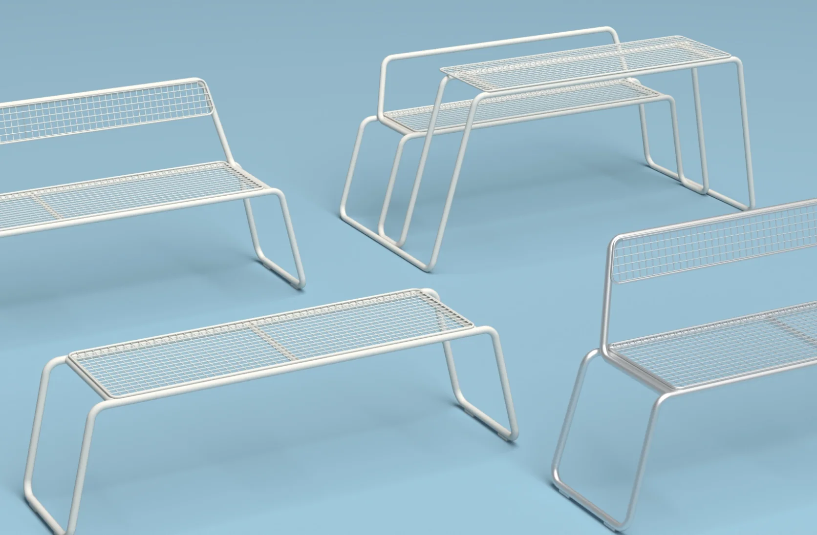 lavice a lavičky Line Solo, produktová řada venkovního sezení, produktový design ing. arch. Pavla Tylichová
