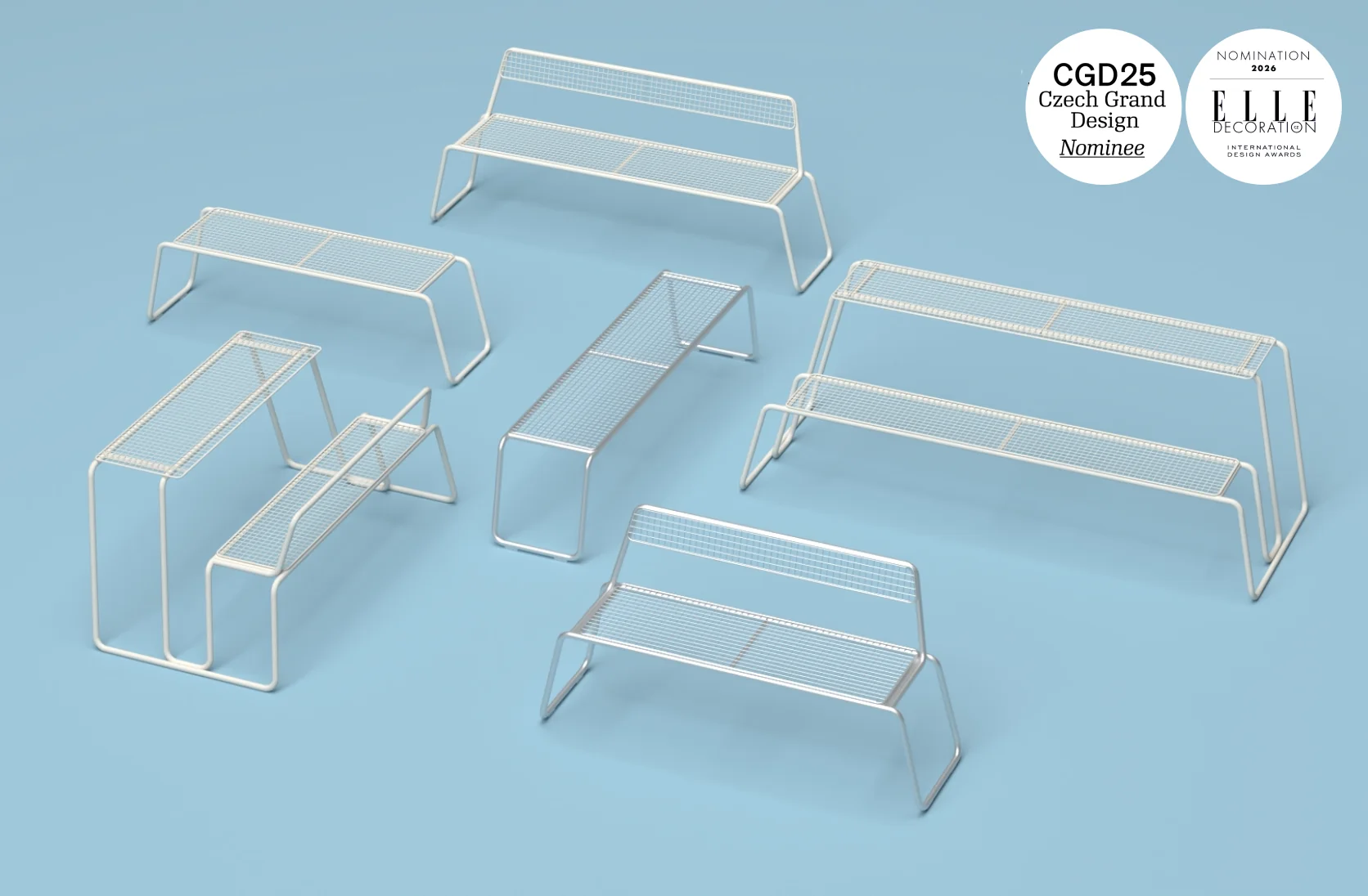produktová řada lavic a laviček Line Solo, nominace Czech Grand Design a EDIDA, produktový design ing. arch. Pavla Tylichová