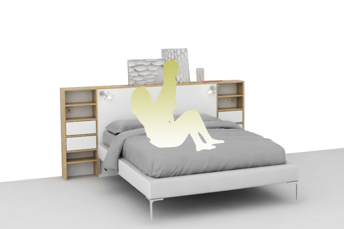 návrh nábytku design postele. podkrovní bytu