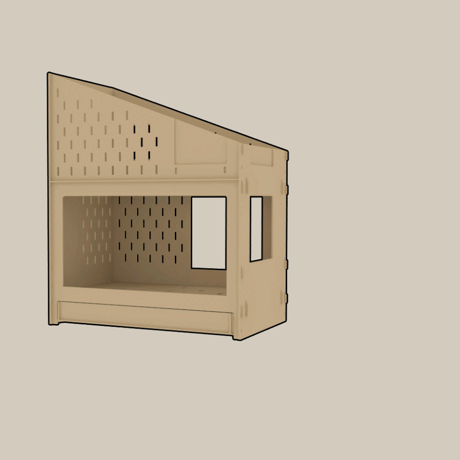 koncept design minimalistické patrové postele s klouzačkami mixmag různé úrovně umístění klouzaček ing. arch. Pavla Tylichová