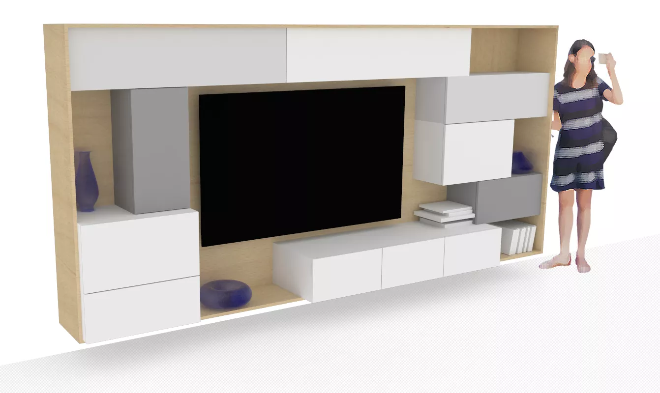 design nábytku, závěsná tv skříň ing. arch. Pavla Tylichová