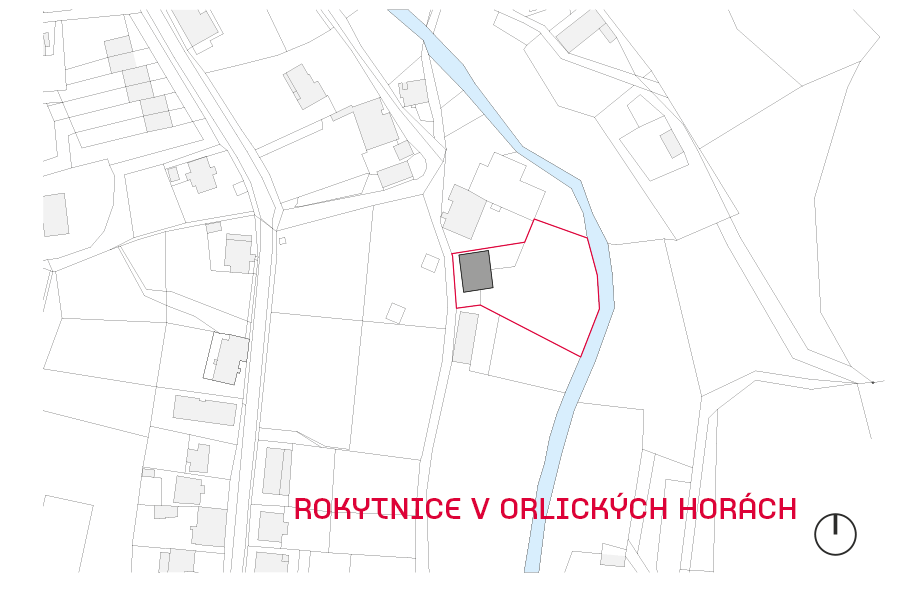 Situace širších vztahů rekreační chata v Rokytnici, architektura, návrh, strudie rekonverze stolařské dílny