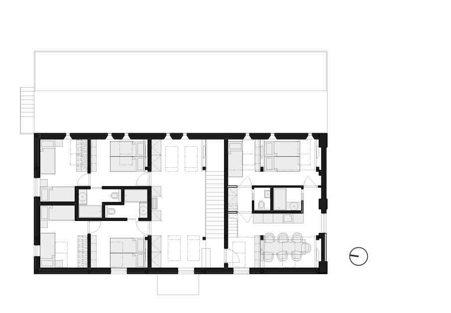 půdorys prvního nadzemního podlaží rekreační chaty v Rokytnici, architektura, návrh, strudie rekonverze stolařské dílny